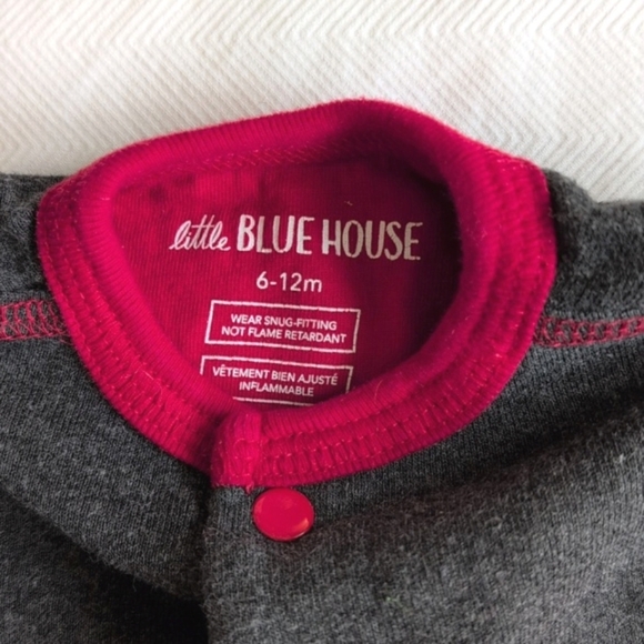 little blue house bear naked footless snap sleeper pajamas 6-12 months baby - Picture 2 of 7